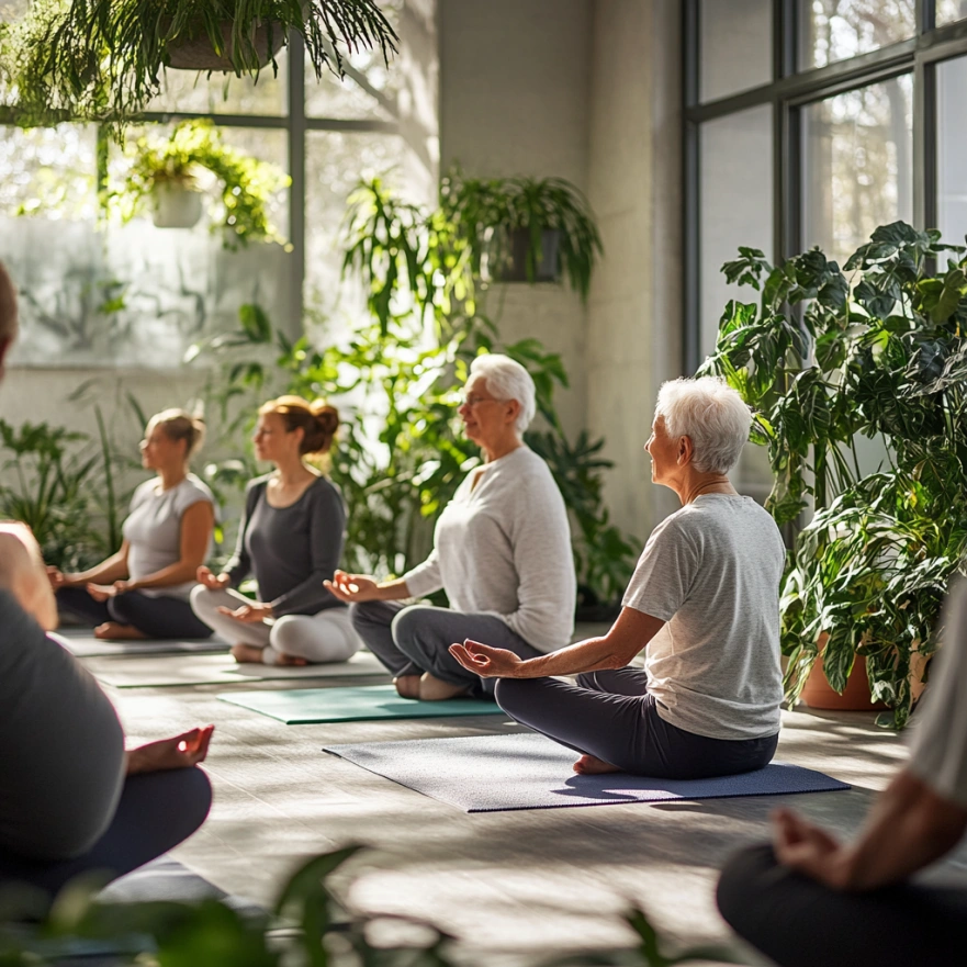 Заняття йогою для пенсіонерів